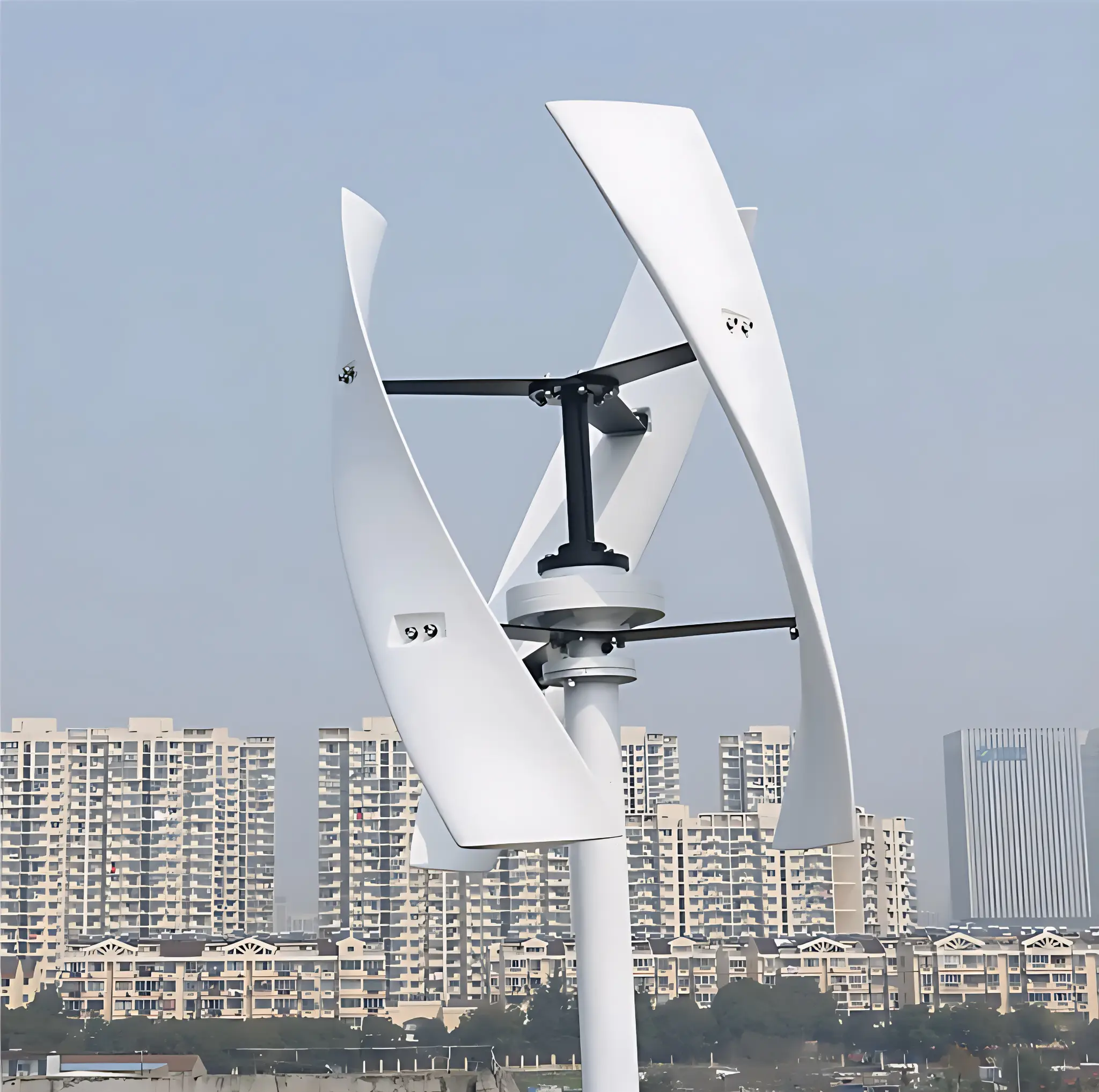 Helical Vertical Axis Wind Turbine (Helical VAWT) installed in the city