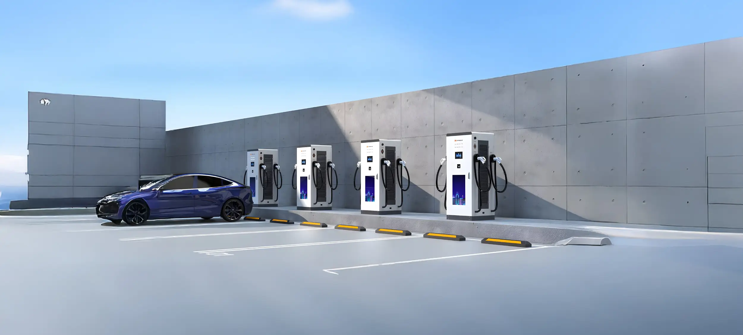 Installation of highway DC Ultra-Fast chargers at intercity electric vehicle charging stations