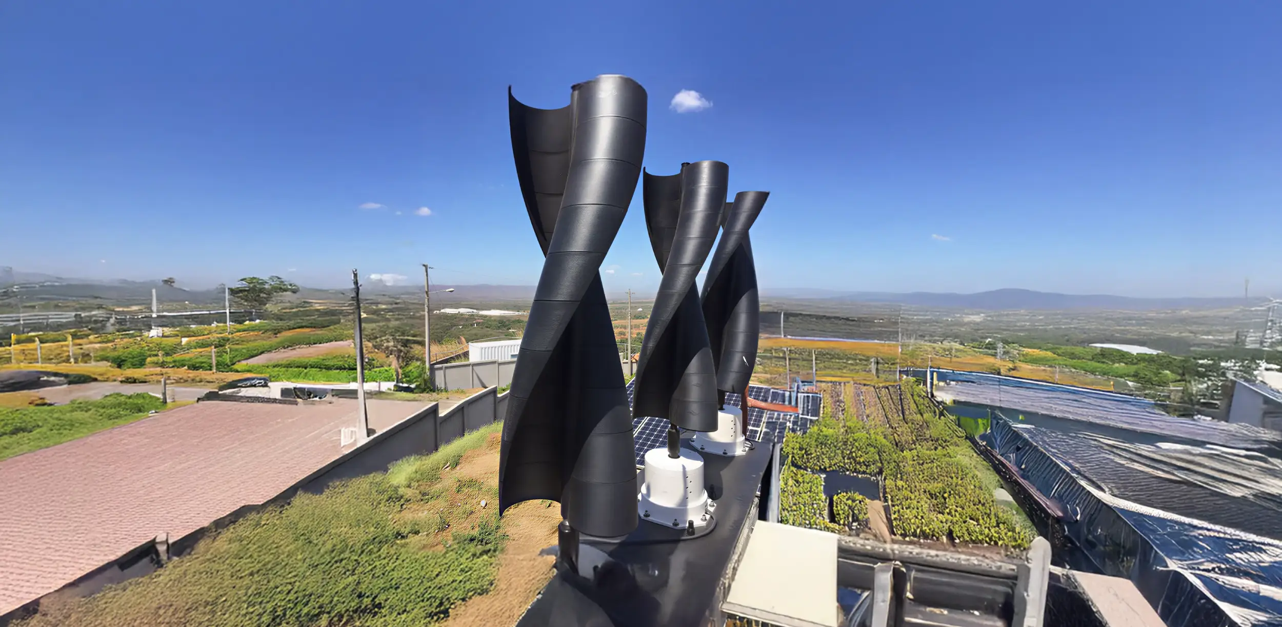 Savonius wind turbine VAWT installed on the rooftop