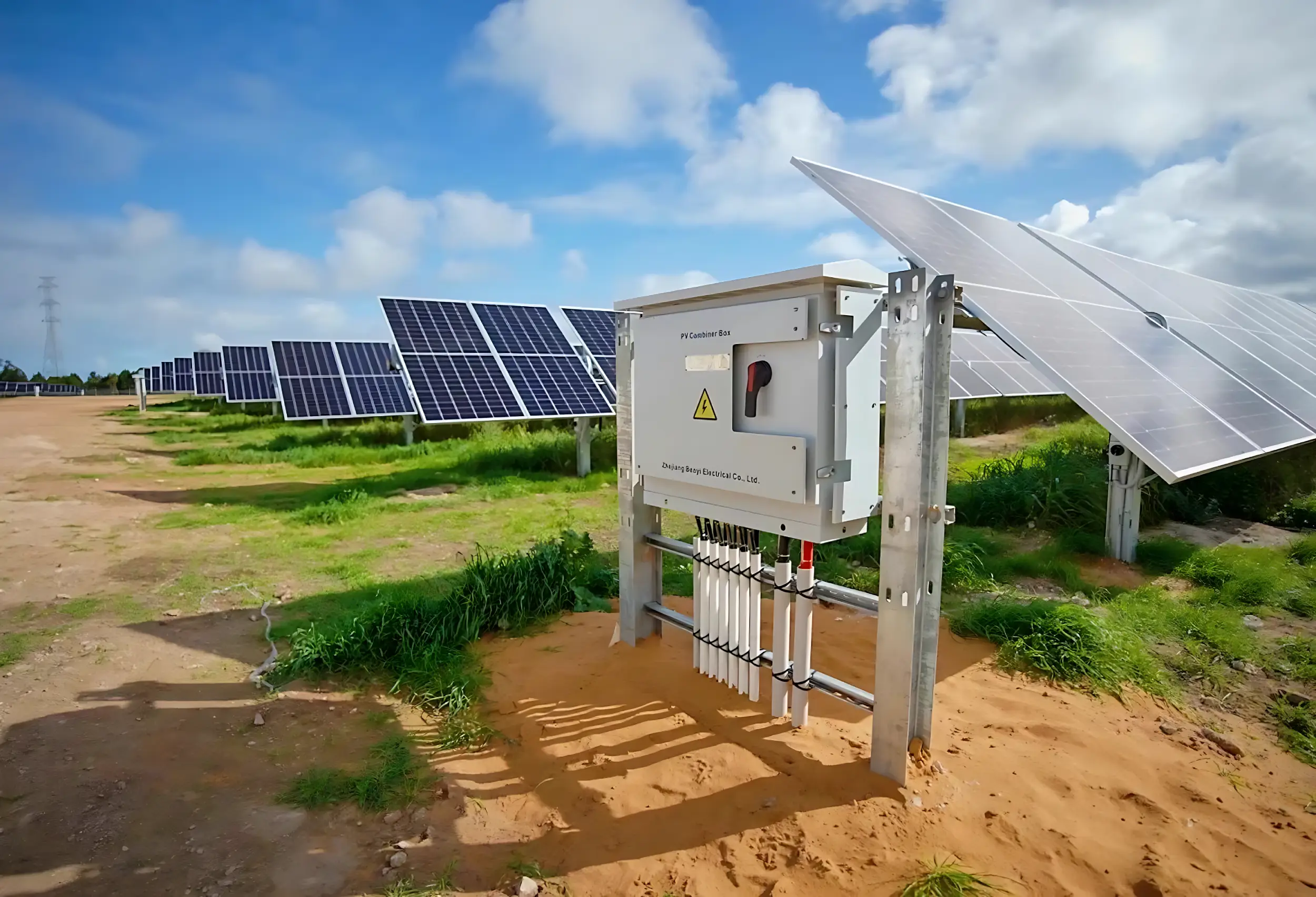 Installing a solar inverter in a large-scale solar power plant
