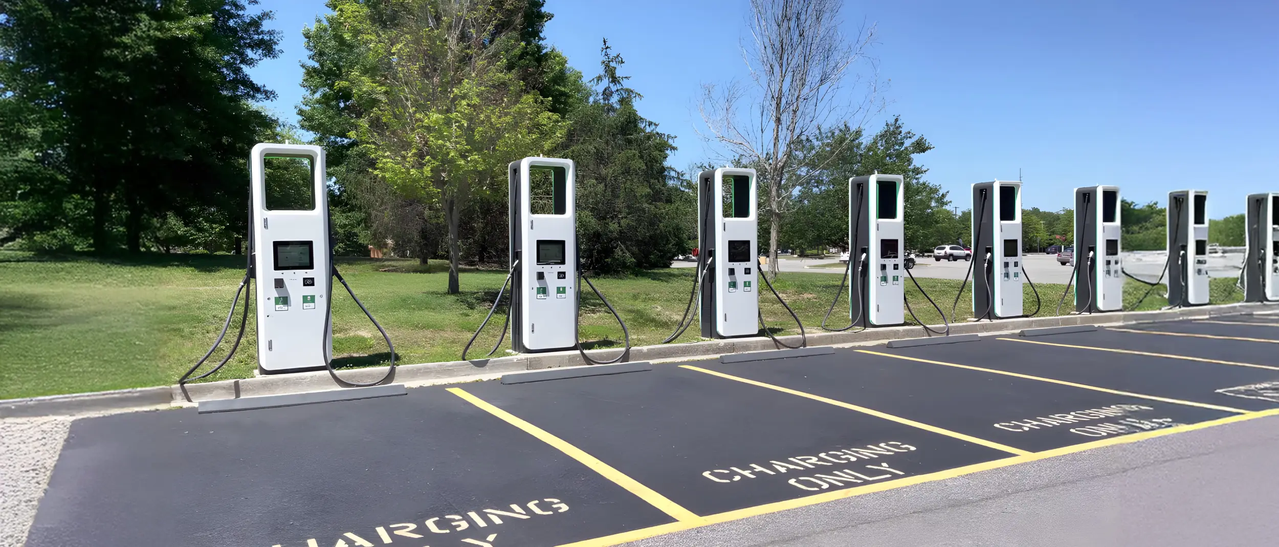 Installation of urban DC Fast Chargers at gas stations, shopping malls, public parking lots, and taxi fleets