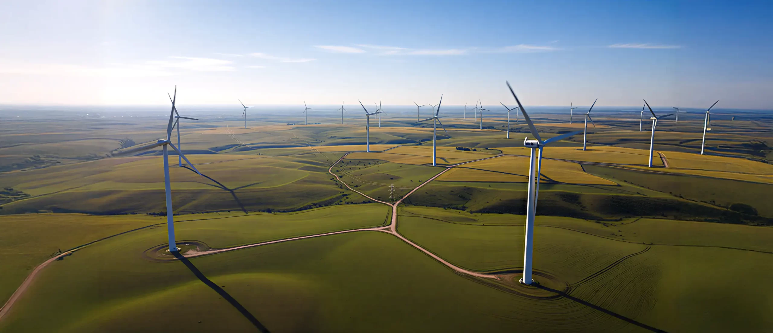 Vertical axis wind turbines (VAWT) installed in a green area