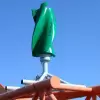 Savonius wind turbine mounted on metal supports